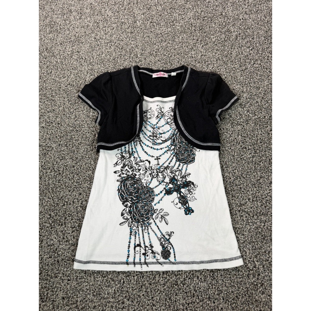 Vintage Y2K Girlcode T Shirt Women's Size Large White Grunge